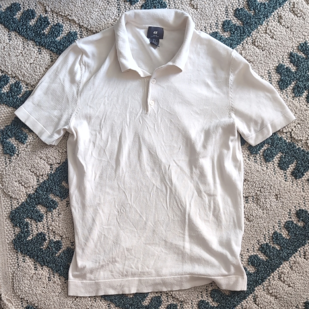 H&M Men's Cream Polo Shirt